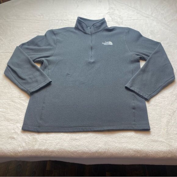 The North Face Gray Fleece 1/4 Zip Pullover Size Medium - Picture 1 of 13